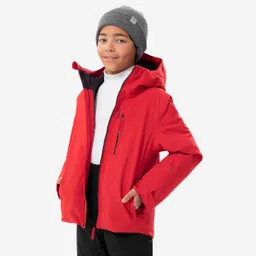 wedze Kids' Warm and Waterproof Ski Jacket SKI500, 6-14 Years - Red-picture-25