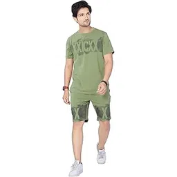 weet Cotton Round Neck Co-ord Set for Men's Half Sleeve T-Shirt and Shorts, Printed Casual Sleepwear & Loungewear Nightdress Night Suits Set 118-picture-44