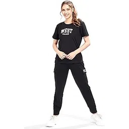 WEET Women's Printed Track Suit T-Shirt Trackpant Co-Ord Set 3415-picture-30