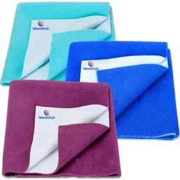 weewish Waterproof, Cotton, Fleece Dry Sheet, Reusable & Washable, (LARGE) - PACK OF 3-picture-22