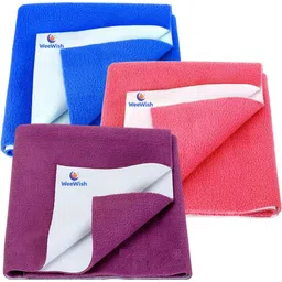 weewish Waterproof, Cotton, Fleece Dry Sheet, Reusable & Washable, (LARGE) - PACK OF 3-picture-33
