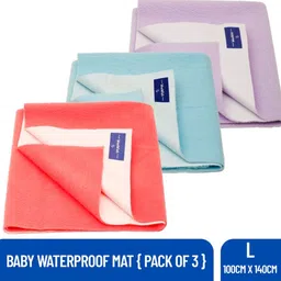 weewish Waterproof - Cotton, Fleece Dry Sheet - Reusable & Washable- (LARGE) - Pack of 3-picture-35