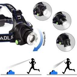 Wegics Headlamp,High Lumen Usb Rechargeable Led Headlamps,Zoomable Lightweight 3 Modes Head Lamp,Adjustable Ipx4 Waterproof Headlamp Flashlight For Adults,Hiking,Running,Camping (Battery Include) image 3