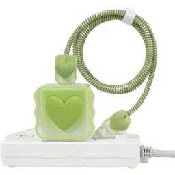 WEI INTERNATIONAL Charger Cover for iphone 18W/20W Type C Adapter Full Protection green heart Cable Protector-picture-17