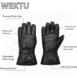 wektu Striped Winter Men Gloves image 3