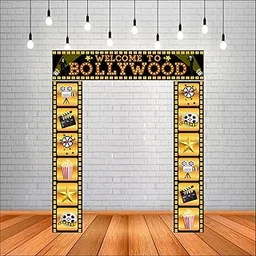 Welcome to Bollywood Movie Night Poster | Bollywood Red Carpet Birthday Backdrop | Bollywood Backdrop for Movie Party Decorations (Pack of 3, Multi Color, Size: 5x1 Feet)-picture-25