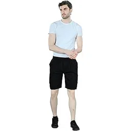 Men Cotton Regular Fit Solid Short | 2 Zipper Pocket | 3 Button Pockets | Versatile Half Pants for Everyday --image-5