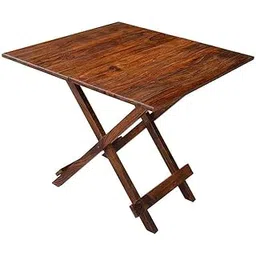 WELL KNOWN Patio Folding Table for Garden, Outdoor & Balcony, Square, Solid Wood Sheesham, Natural Finish-picture-22