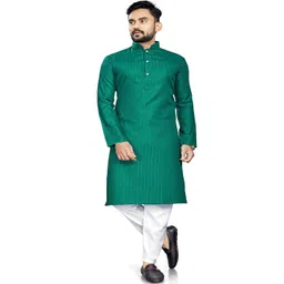 WELL TEX Men Striped Mandarin Collar Long Sleeve Twinkle Kurta-picture-32