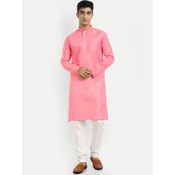 WELL TEX Striped Embroidered Mandarin Collar Straight Kurta-picture-17