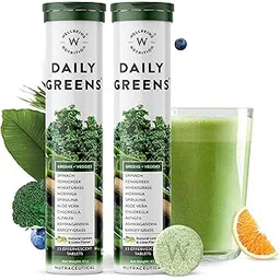 Wellbeing Nutrition Daily Greens | Wholefood Multivitamins with Vitamin C, Zinc, B6 for Immunity & Detox with Organic Certified Plant Superfoods & Antioxidants (15 Effervescent Tablets) Pack of 2-image-41