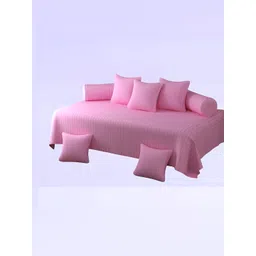 WELLNEST Set Of 8 Pink Striped Diwan Set-picture-30