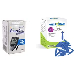 Wellstar BG-03 25 Test Strips With Round Glucometer Lancets (100) Glucometer Lancets-picture-11