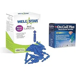 Wellstar ROUND Glucometer Lancets (100) with ONCALL PLUS 50 Test Strips Glucometer Lancets (100)-picture-16