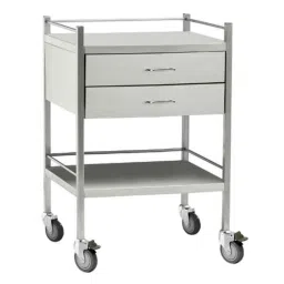 Wellsure Healthcare Stainless Steel 2 Shelves Instrument Trolley with 2 Drawers, WSH-1400-picture-15