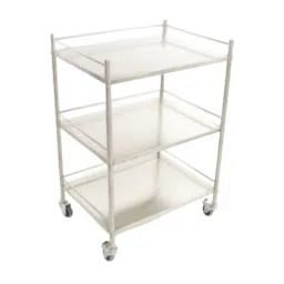 Welltrust Healthcare 45x60x82cm 3 Shelve Mild Steel Powder Coated Instrument Trolley-picture-1