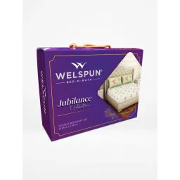 Welspun beige polycotton jubilance double bedsheets-picture-33