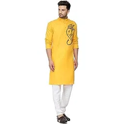 weltpocket Men's Cotton Blend Printed Straight Kurta only-picture-36