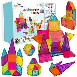 Wembley Magnetic Tiles for Kids | Magnetic Building Blocks 3 4 5 6 7 8 Years | Constructing & Creative Learning Educational Brain Toys | STEM Learning Kit Magnetic Toys for Kids - 28 Pcs,Multicolour-picture-11