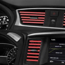 WEMOL 20 Pieces Red Universal Car AC Vent Outlet Decoration Strip, Waterproof Bendable Air Vent Outlet Trim Decoration, Suitable for Most Air Vent Outlet image 2