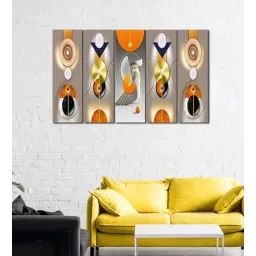 wens 3D Nordic Abstarct MDF Art Panel Set of 5-picture-23