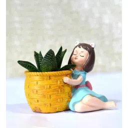wens Baby Girl Creative Succulent Multicolour Polyresin Desk Pot-picture-30