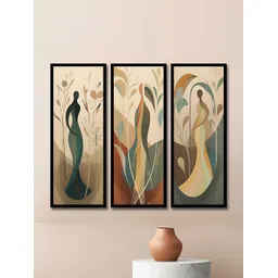 WENS Black & Beige 3 Pieces Synthetic Wooden Paintings Wall Art-picture-20