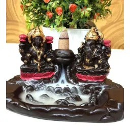 wens Ganesh & Laxmi Idol Resin Incense Burner (Black)-picture-26