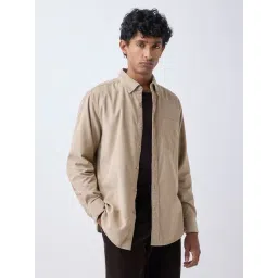 WES Casuals by Westside Beige Relaxed-Fit Corduroy Shirt-picture-10
