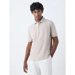 WES Casuals by Westside Beige Relaxed-Fit Polo T-Shirt-picture-12