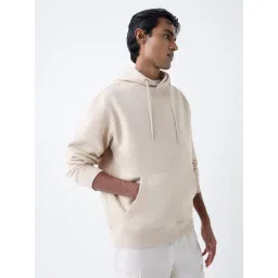 WES Casuals by Westside Beige Solid Relaxed-Fit Cotton-Blend Hoodie-picture-37