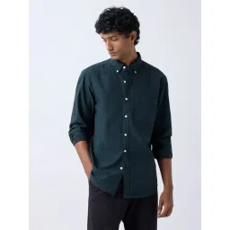 WES Casuals by Westside Dark Green Relaxed-Fit Cotton Shirt-picture-45