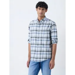 WES Casuals by Westside Green Checkered Relaxed-Fit Cotton Shirt-picture-11