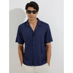 WES Casuals by Westside Navy Solid Relaxed-Fit Shirt-picture-35