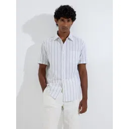 WES Casuals by Westside White Striped Relaxed-Fit Cotton Shirt-picture-45