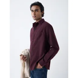 WES Casuals by Westside Wine Solid Relaxed Fit Cotton Shirt-picture-20