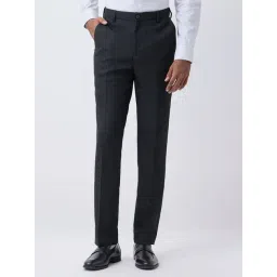 WES Formals by Westside Black Pinstriped Relaxed-Fit Mid-Rise Trousers-picture-22
