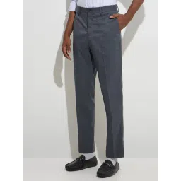 WES Formals by Westside Charcoal Slim-Fit Mid-Rise Trousers-picture-41