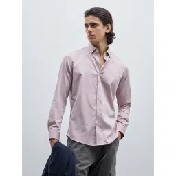 WES Formals by Westside Dusty Pink Slim-Fit Cotton Shirt-picture-15