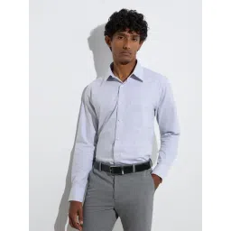 WES Formals by Westside Light Grey Self-Patterned Slim-Fit Cotton Shirt-picture-48