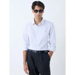 WES Formals by Westside Light Grey Stripe Relaxed-Fit Cotton Shirt-picture-22