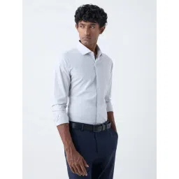 WES Formals by Westside Light Grey Ultra Slim-Fit Cotton Shirt-picture-34
