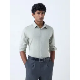 WES Formals by Westside Sage Solid Slim-Fit Cotton-Blend Shirt-picture-16
