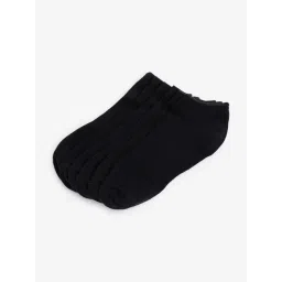 WES Lounge by Westside Black Solid Cotton-Blend Socks - Pack of 3-picture-37