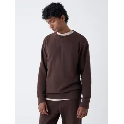 WES Lounge by Westside Brown Relaxed-Fit Cotton-Blend Sweatshirt-picture-20