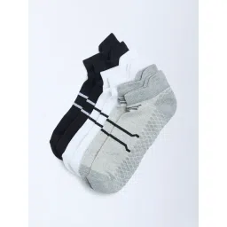 WES Lounge by Westside Grey Printed Cotton-Blend Socks - Pack of 3-picture-13