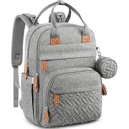 wesoke Large Capacity Foldable Mommy Bag with Insulated Pockets, Waterproof Changing Mat, and Diaper Organizer with 18 Practical Pockets-picture-46