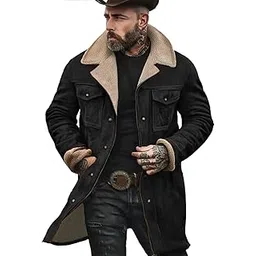 wesoke Winter Men's Long Sleeve Coat With Zipper Front & Lapel Collar Multi Pocket Jacket-picture-18