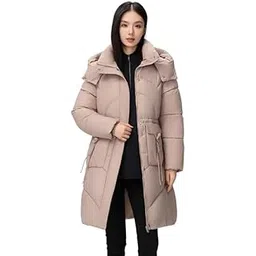 wesoke Women’s Mid-Length Down Jacket | Thickened Loose Cotton Padded Coat | Warm Waisted Winter Jacket-picture-11