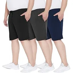 West Gate Clothing Plus Sizes Men's Cotton Knee Length Shorts | Casual and Night Wear Mens Shorts Pack of 3-picture-23